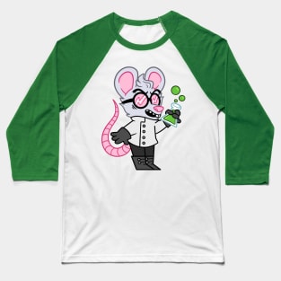 Dr Catnip Mad Mouse Scientist Baseball T-Shirt